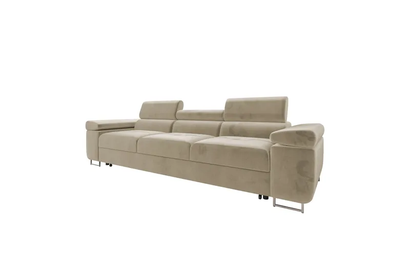 Gabina Bäddsoffa 3-sits i Plysch - Beige - Products - Möbler - Soffa - Bäddsoffa - 3 sits bäddsoffa