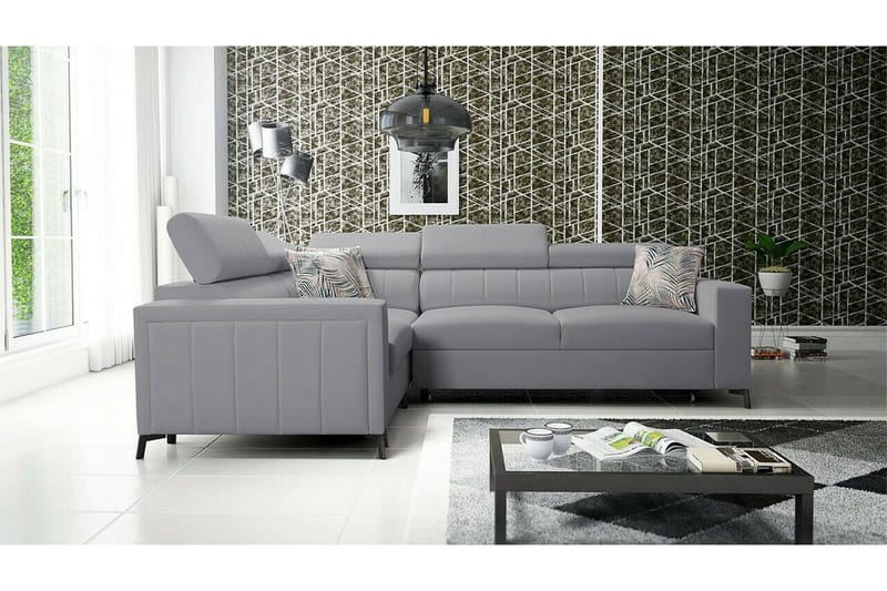 Galbally 3-sits Hörnbäddsoffa Ljusgrå - Products - Möbler - Soffa - Bäddsoffa - Hörnbäddsoffa