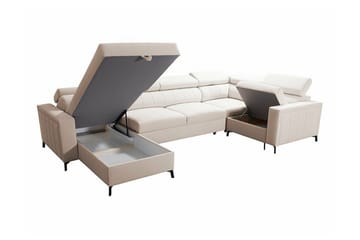 Galbally 4-sits Hörnbäddsoffa Light grey/Dark grey - Products - Möbler - Soffa - Bäddsoffa - Bäddsoffa divan