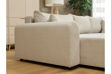 Handda Bäddsoffa med Divan 3-sits i Chenille - Grön - Products - Möbler - Soffa - Bäddsoffa - Bäddsoffa divan