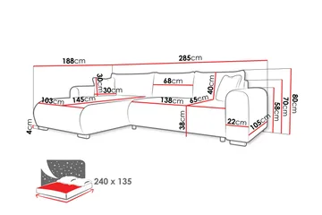 Handda Bäddsoffa med Divan 3-sits i Manchester - Marinblå - Products - Möbler - Soffa - Bäddsoffa - Bäddsoffa divan