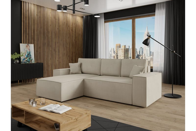 Knocklong 3-sits Hörnbäddsoffa - Ljusbrun - Products - Möbler - Soffa - Bäddsoffa - Hörnbäddsoffa