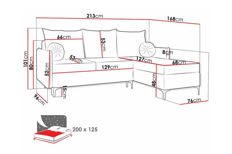 Knocklong 3-sits Hörnbäddsoffa - Mörkgrå - Products - Möbler - Soffa - Bäddsoffa - Hörnbäddsoffa