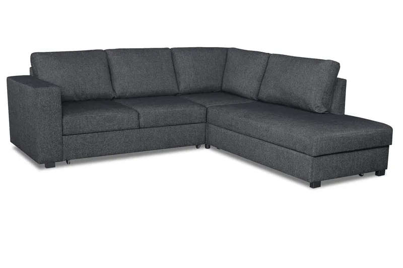 Leo Bäddsoffa 3-sits med Schäslong Höger - Mörkgrå - Products - Möbler - Soffa - Bäddsoffa - Bäddsoffa divan