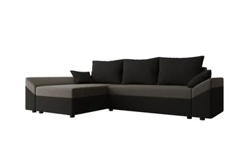 Midfeld 3-sits Hörnbäddsoffa Black/Brown - Products - Möbler - Soffa - Bäddsoffa - Hörnbäddsoffa