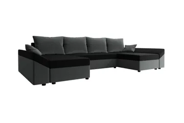 Midfeld 4-sits Hörnbäddsoffa Dark Grey/Black - Products - Möbler - Soffa - Bäddsoffa - Hörnbäddsoffa