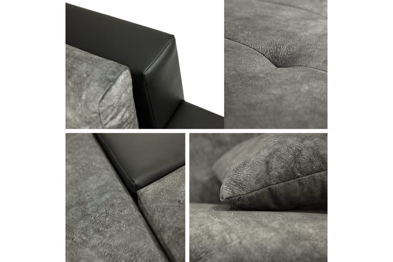 Naoma Bäddsoffa m. Divan 3-sits - Svart/Brun - Products - Möbler - Soffa - Bäddsoffa - Bäddsoffa divan