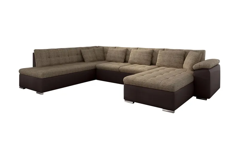 Niko U-Bäddsoffa 350x205x76 cm Divan Höger, Grå