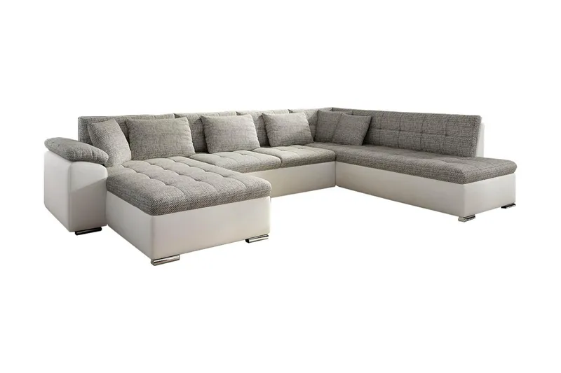 Niko U-Bäddsoffa 350x205x76 cm Divan Vänster - Beige/Grå - Products - Möbler - Soffa - Bäddsoffa - Bäddsoffa längsbäddad