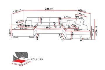 Reginia Bäddsoffa m. Divan och Schäslong 4-sits - Grön - Products - Möbler - Soffa - Bäddsoffa - Bäddsoffa divan