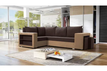 Roma M Hörnbäddsoffa - Brun - Products - Möbler - Soffa - Bäddsoffa - Hörnbäddsoffa