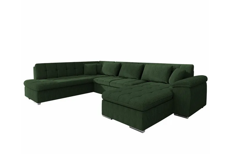 Sakri 5-sits Hörnbäddsoffa Dark green - Products - Möbler - Soffa - Bäddsoffa - Bäddsoffa divan
