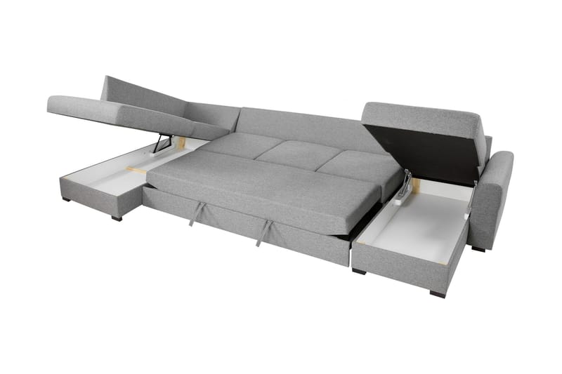 Taberk Bäddsoffa med Divan och Schäslong 5-sits i Chenille - Grön - Products - Möbler - Soffa - Bäddsoffa - Bäddsoffa divan