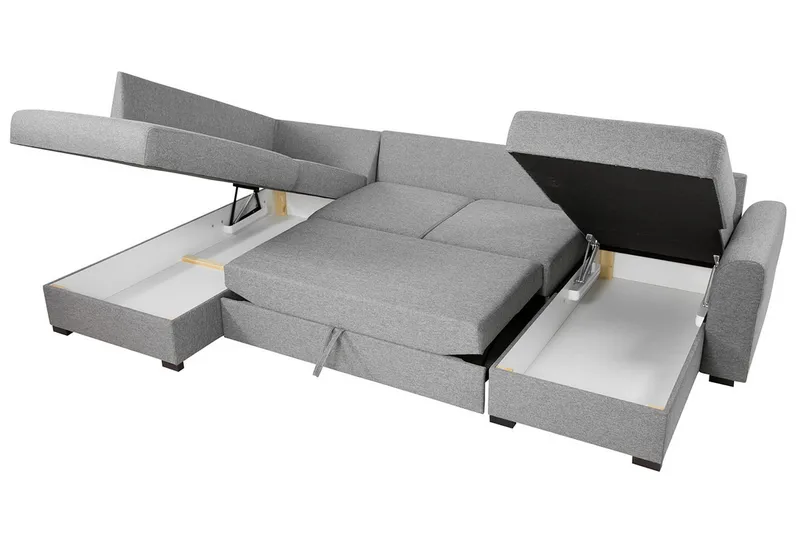 Wilma 5-sits Bäddsoffa - Grå - Products - Möbler - Soffa - Bäddsoffa - Bäddsoffa divan
