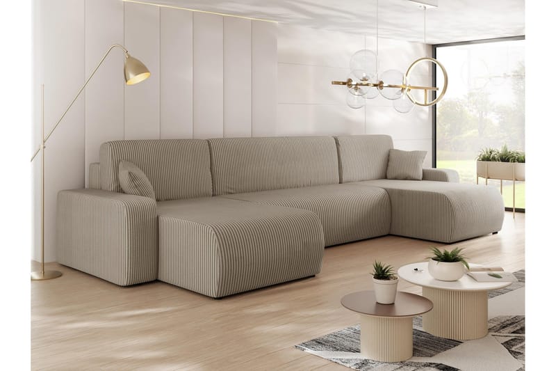 Barile Soffa Dubbeldivan 4-sits - Beige - Products - Möbler - Soffa - U-soffa