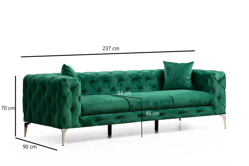 Beachport Soffa 3-sits - Grön - Products - Möbler - Soffa - 3 sits soffa