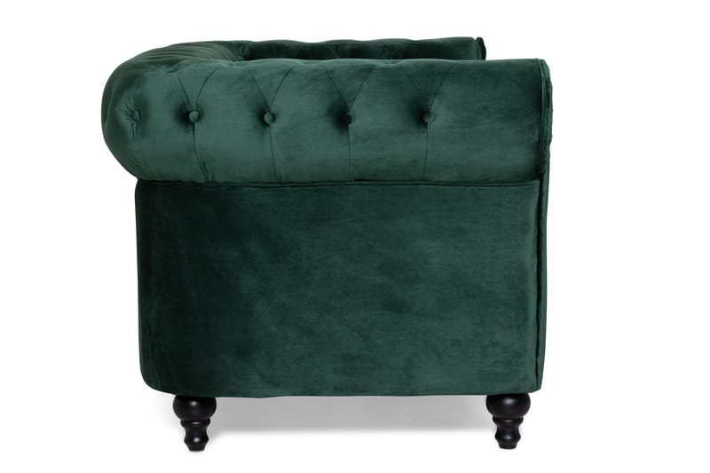 Chesterfield Lyx 2-sits Liten sammetssoffa - Djup soffa 160 cm bred - Grön - Products - Möbler - Soffa - 2 sits soffa