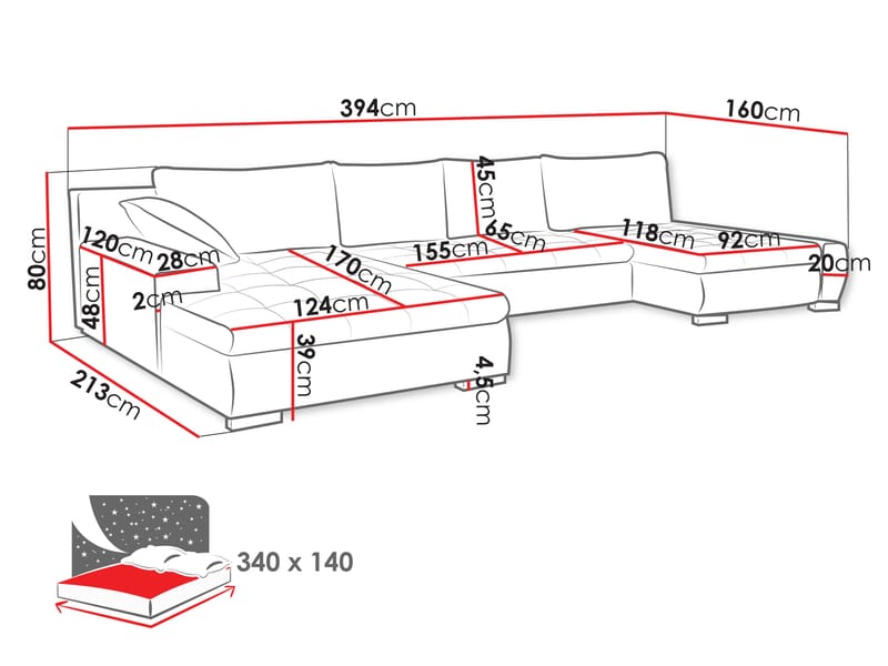 Cillo 6-sits U-Soffa - Products - Möbler - Soffa - Hörnsoffa