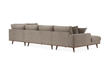 Copenhagen Premium 5-sits Högervänd U-formad Djup Soffa med Divan och Schäslong i Chenille - Brun - Products - Möbler - Soffa - U-soffa