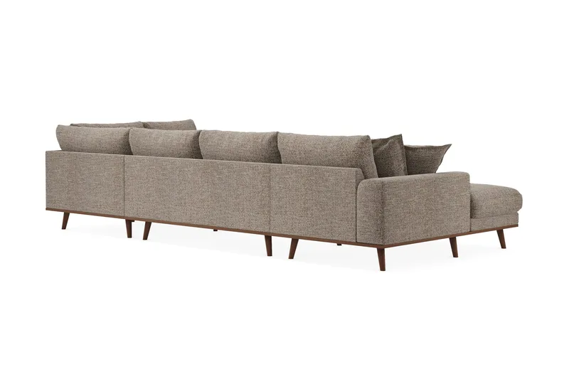 Copenhagen Premium 5-sits Högervänd U-formad Djup Soffa med Divan och Schäslong i Chenille - Brun - Products - Möbler - Soffa - U-soffa