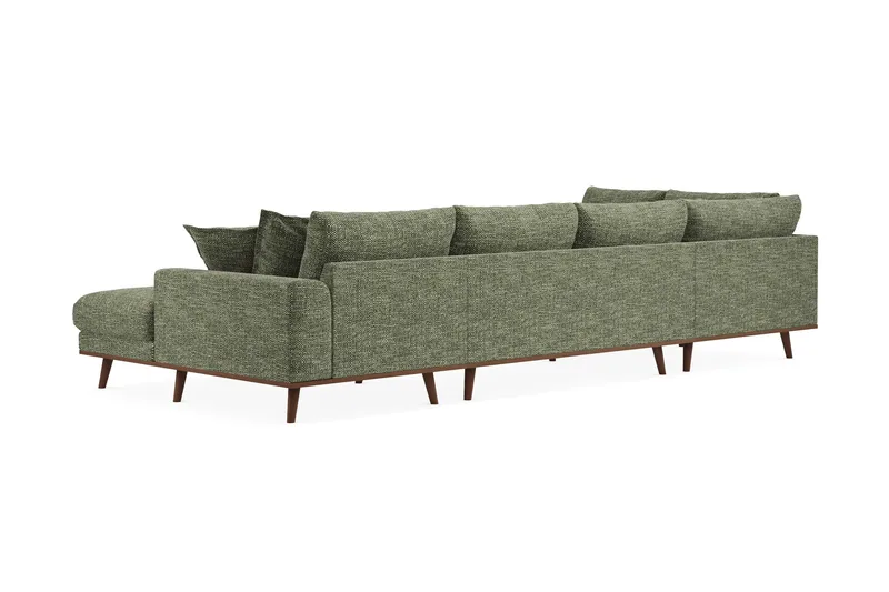 Copenhagen Premium 5-sits Vänstervänd U-formad Djup Soffa med Divan och Schäslong i Chenille - Grön - Products - Möbler - Soffa - U-soffa