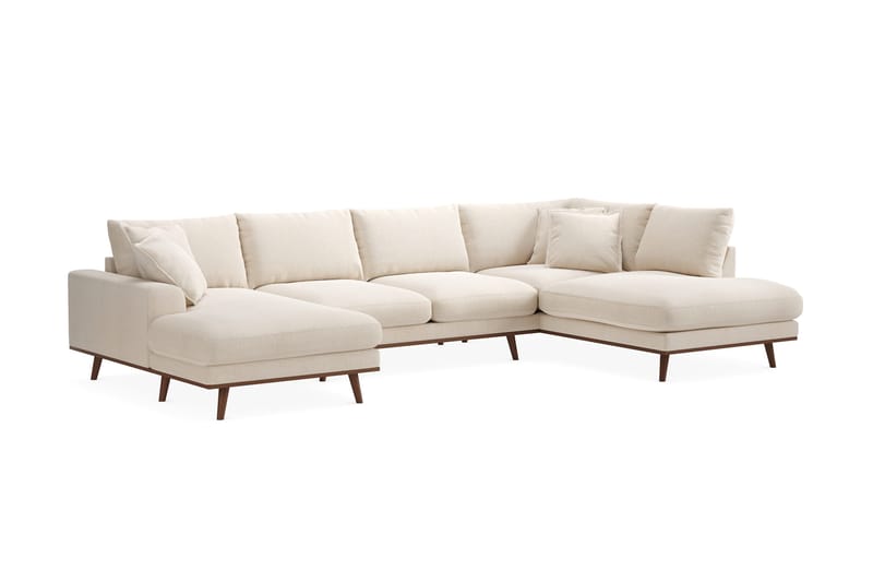 Copenhagen Premium 5-sits Högervänd U-formad Djup Soffa med Divan och Schäslong i Chenille - Ljusbeige - Products - Möbler - Soffa - U-soffa