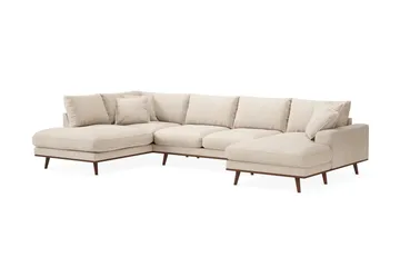 Copenhagen Premium 5-sits Vänstervänd U-formad Djup Soffa med Divan och Schäslong i Chenille - Beige - Products - Möbler - Soffa - U-soffa