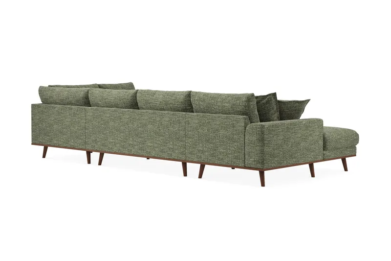 Copenhagen Premium 5-sits Högervänd U-formad Djup Soffa med Divan och Schäslong i Chenille - Grön - Products - Möbler - Soffa - U-soffa