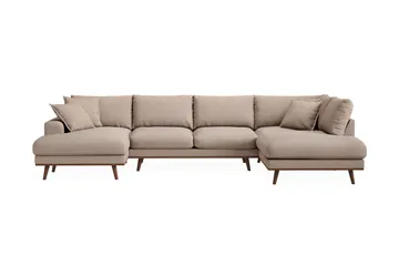 Copenhagen Premium 5-sits Högervänd U-formad Djup Soffa med Divan och Schäslong i Tyg