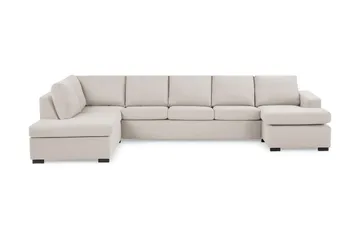 Crazy 5-sits Vänstervänd U-formad X-Large Soffa med Divan och Schäslong i Tyg, Beige