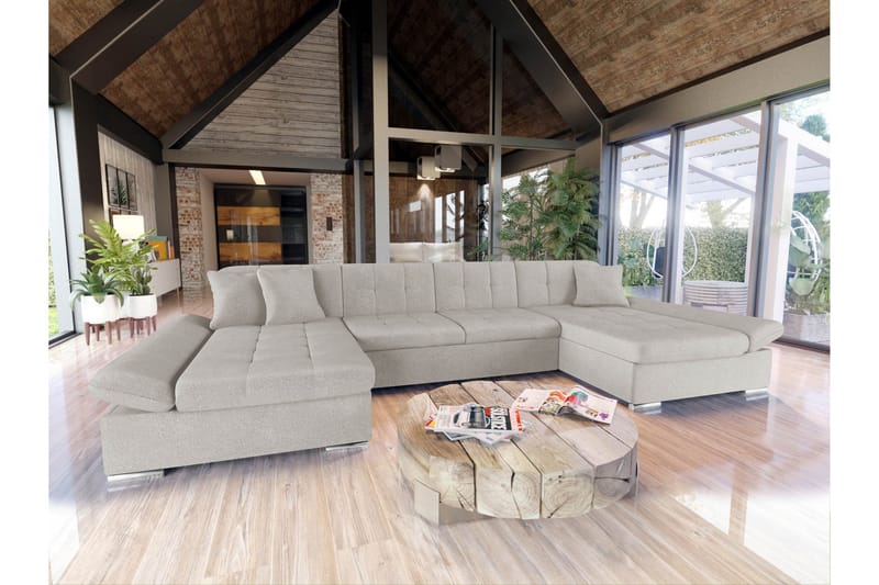 Dewitt Soffa Dubbeldivan 4-sits - Beige - Products - Möbler - Soffa - U-soffa