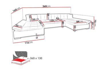 Dewitt Soffa Dubbeldivan 4-sits - Flerfärgad/Beige - Products - Möbler - Soffa - U-soffa