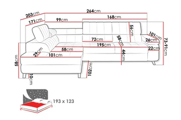 Amshyttan Soffa med Schäslong 3-sits - Brun - Products - Möbler - Soffa - Divansoffa & schäslongsoffa - 3 sits soffa med divan
