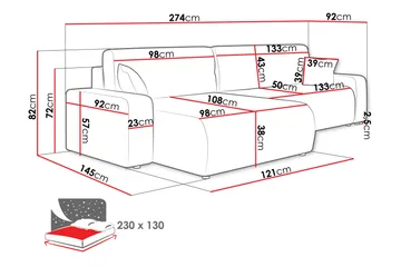 Barile Soffa med Divan 3-sits - Beige - Products - Möbler - Soffa - Divansoffa & schäslongsoffa - 3 sits soffa med divan