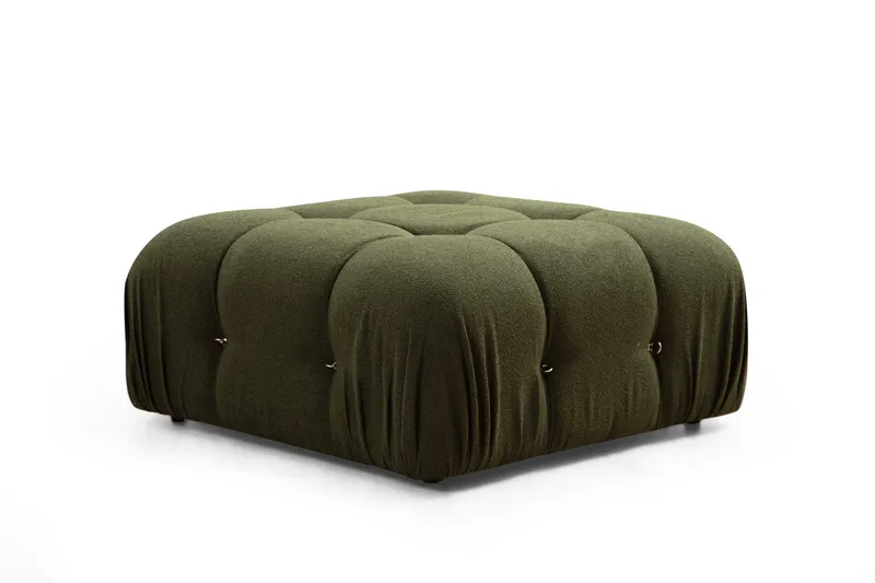 Belgin Bubblig Divansoffa 3-sits 288 cm med fasta armstöd och repdetaljer - Grön - Products - Möbler - Soffa - Divansoffa & schäslongsoffa - 3 sits soffa med divan