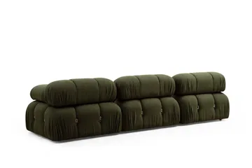 Belgin Bubblig Divansoffa 3-sits 288 cm med fasta armstöd och repdetaljer - Grön - Products - Möbler - Soffa - Divansoffa & schäslongsoffa - 3 sits soffa med divan