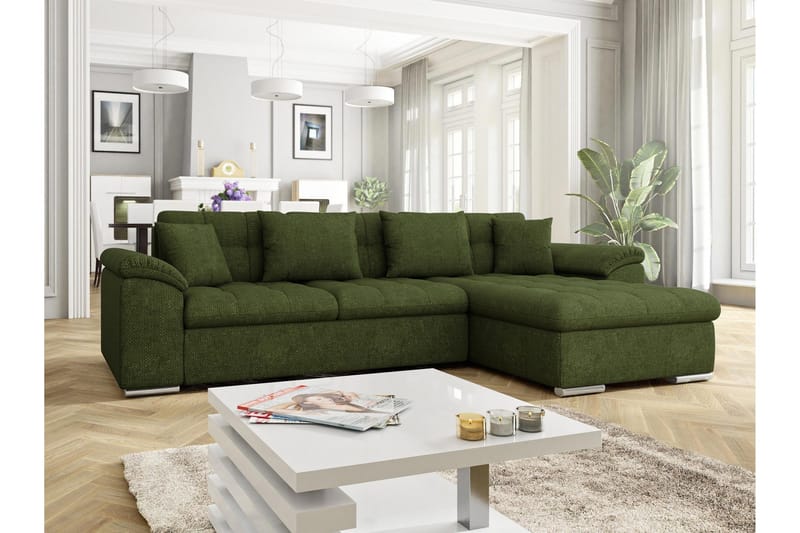Camior Soffa med Divan 3-sits - Grön - Products - Möbler - Soffa - Divansoffa & schäslongsoffa - 3 sits soffa med divan