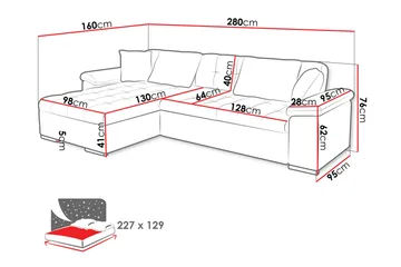 Camior Soffa med Divan 3-sits - Vit - Products - Möbler - Soffa - Divansoffa & schäslongsoffa - 3 sits soffa med divan