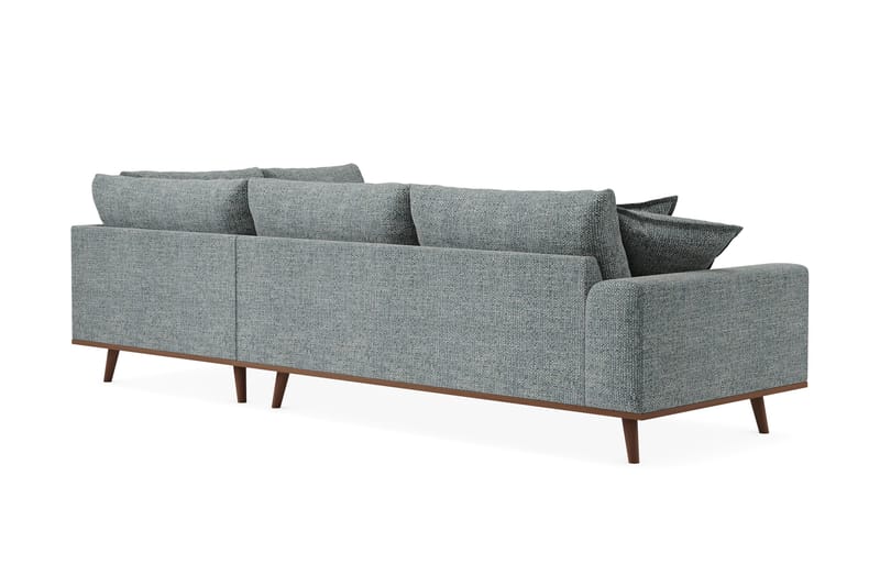 Copenhagen Premium 4-sits Högervänd L-formad Djup Schäslongsoffa i Chenille - Grå/Blå - Products - Möbler - Soffa - Divansoffa & schäslongsoffa - 4 sits soffa med divan