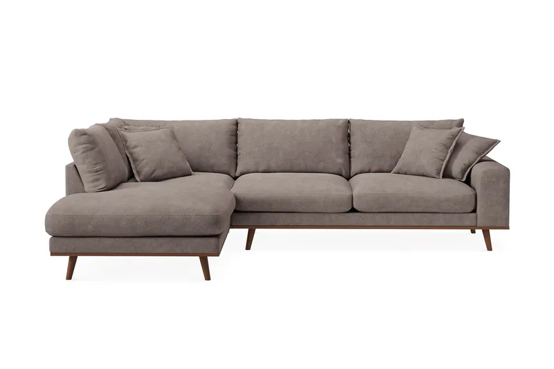 Copenhagen Premium 4-sits Vänstervänd L-formad Djup Schäslongsoffa i Tyg - Brun - Products - Möbler - Soffa - Divansoffa & schäslongsoffa - 4 sits soffa med divan