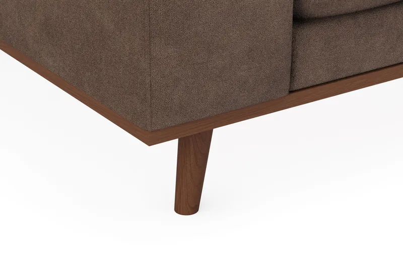 Copenhagen Premium 4-sits Högervänd L-formad Djup Schäslongsoffa i Tyg - Mörkbrun - Products - Möbler - Soffa - Divansoffa & schäslongsoffa - 4 sits soffa med divan