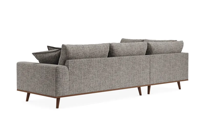 Copenhagen Premium 4-sits Vänstervänd L-formad Djup Schäslongsoffa i Chenille - Grå - Products - Möbler - Soffa - Divansoffa & schäslongsoffa - 4 sits soffa med divan