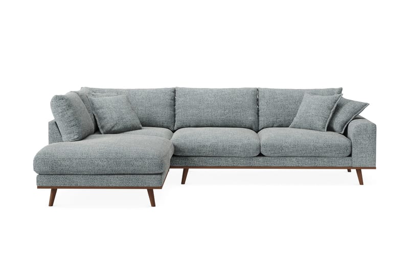 Copenhagen Premium 4-sits Vänstervänd L-formad Djup Schäslongsoffa i Chenille - Grå/Blå - Products - Möbler - Soffa - Divansoffa & schäslongsoffa - 4 sits soffa med divan