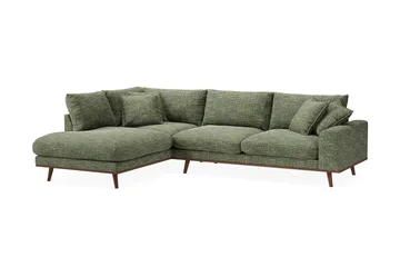 Copenhagen Premium 4-sits Vänstervänd L-formad Djup Schäslongsoffa i Chenille - Grön - Products - Möbler - Soffa - Divansoffa & schäslongsoffa - 4 sits soffa med divan