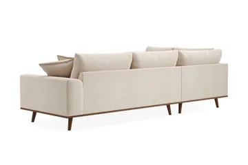 Copenhagen Premium 4-sits Vänstervänd L-formad Djup Schäslongsoffa i Chenille - Ljusbeige - Products - Möbler - Soffa - Divansoffa & schäslongsoffa - 4 sits soffa med divan