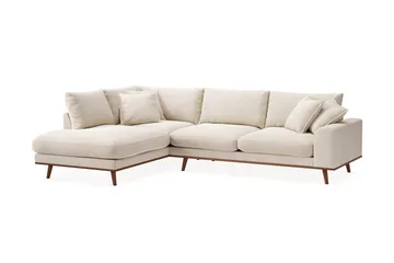 Copenhagen Premium 4-sits Vänstervänd L-formad Djup Schäslongsoffa i Chenille - Ljusbeige - Products - Möbler - Soffa - Divansoffa & schäslongsoffa - 4 sits soffa med divan