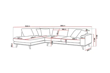 Copenhagen Premium 4-sits Vänstervänd L-formad Djup Schäslongsoffa i Tyg - Ljusbrun - Products - Möbler - Soffa - Divansoffa & schäslongsoffa - 4 sits soffa med divan