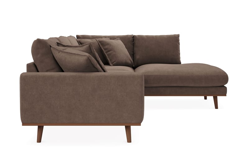 Copenhagen Premium 4-sits Högervänd L-formad Djup Schäslongsoffa i Tyg - Mörkbrun - Products - Möbler - Soffa - Divansoffa & schäslongsoffa - 4 sits soffa med divan