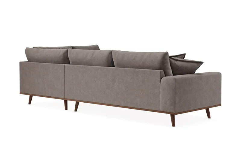 Copenhagen Premium 4-sits Högervänd L-formad Djup Schäslongsoffa i Tyg - Brun - Products - Möbler - Soffa - Divansoffa & schäslongsoffa - 4 sits soffa med divan