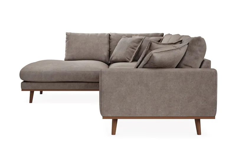 Copenhagen Premium 4-sits Vänstervänd L-formad Djup Schäslongsoffa i Tyg - Brun - Products - Möbler - Soffa - Divansoffa & schäslongsoffa - 4 sits soffa med divan